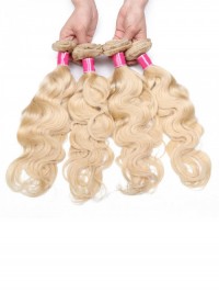 613 Capelli Umani Vergini Biondi Wave 4 Bundles Trama Dei Capelli Dell'Onda Del Corpo