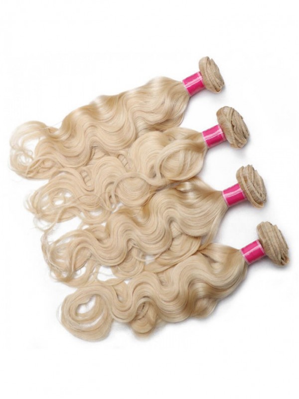 613 Capelli Umani Vergini Biondi Wave 4 Bundles Trama Dei Capelli Dell'Onda Del Corpo