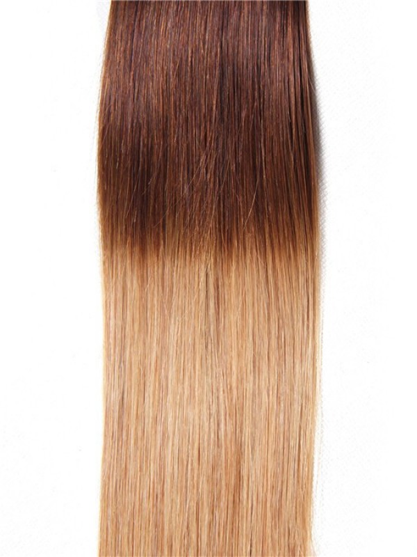 Tessitura Di Capelli Vergini Umani Lisci A Tre Toni Ombre A 4 Fasci