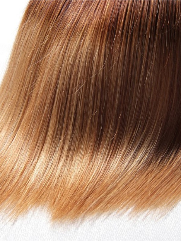 Tessitura Di Capelli Vergini Umani Lisci A Tre Toni Ombre A 4 Fasci
