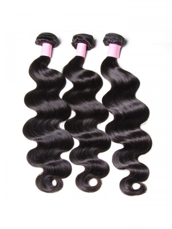 Trama Indiana Dei Capelli Umani Dell'Onda Del Corpo 3 Pezzi / Pacco
