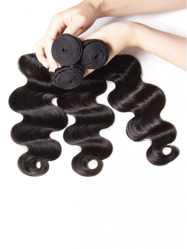Trama Indiana Dei Capelli Umani Dell'Onda Del Corpo 3 Pezzi / Pacco