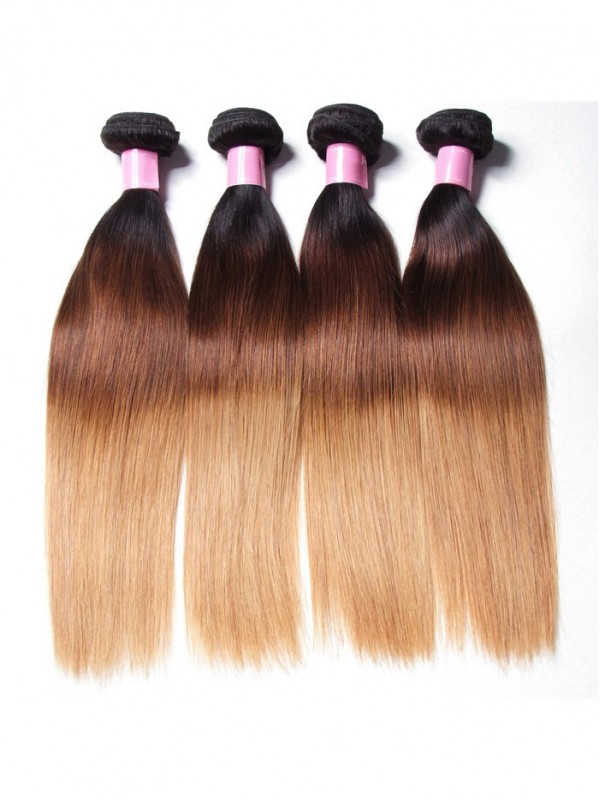 4 Pz/Lotto Tre Toni Ombre Brasiliano Capelli Vergini Lisci