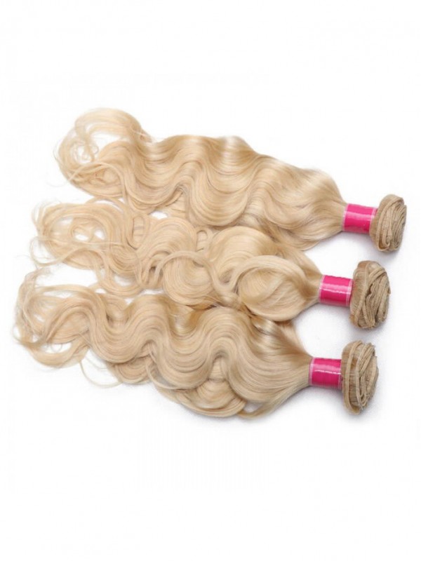 3Pcs 613 Fasci Di Capelli Umani Vergini Biondi Dei Capelli Dell'Onda Del Corpo