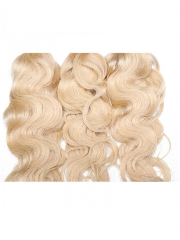 3Pcs 613 Fasci Di Capelli Umani Vergini Biondi Dei Capelli Dell'Onda Del Corpo
