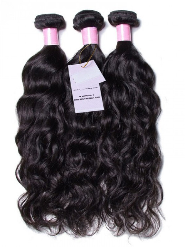 Capelli Vergini Indiani Onda Naturale 3 Pacchi Di Capelli Umani