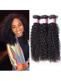 3 Pz/Pacco Estensioni Dei Capelli Umani Ricci Jerry Indiani