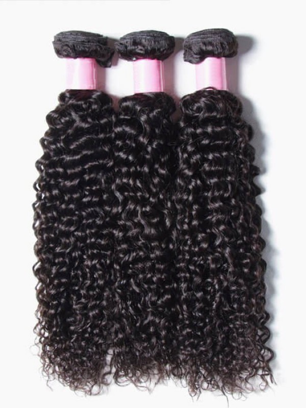 3 Pz/Pacco Estensioni Dei Capelli Umani Ricci Jerry Indiani