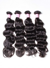 Trama Dei Capelli Umani Dell'Onda Naturale 4Pcs/Pack Dei Capelli Vergini