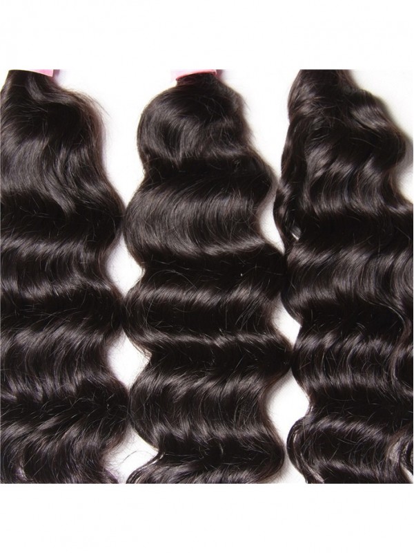 Trama Dei Capelli Umani Dell'Onda Naturale 4Pcs/Pack Dei Capelli Vergini