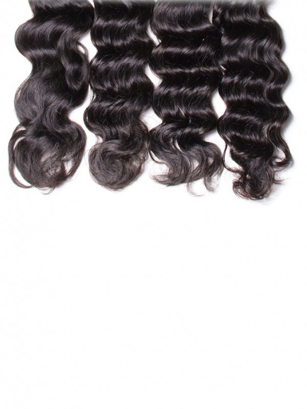 Trama Dei Capelli Umani Dell'Onda Naturale 4Pcs/Pack Dei Capelli Vergini