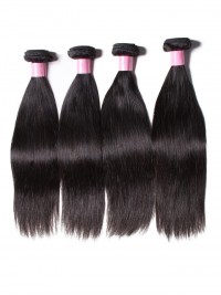 4 Pz/Pacco Indiano Dritto Capelli Umani Tesse