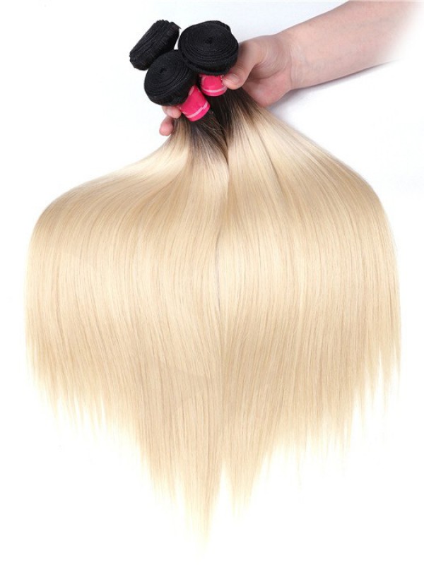 3 Bundles T1B/613 Colore Ombre Capelli 100% Capelli Umani Vergini