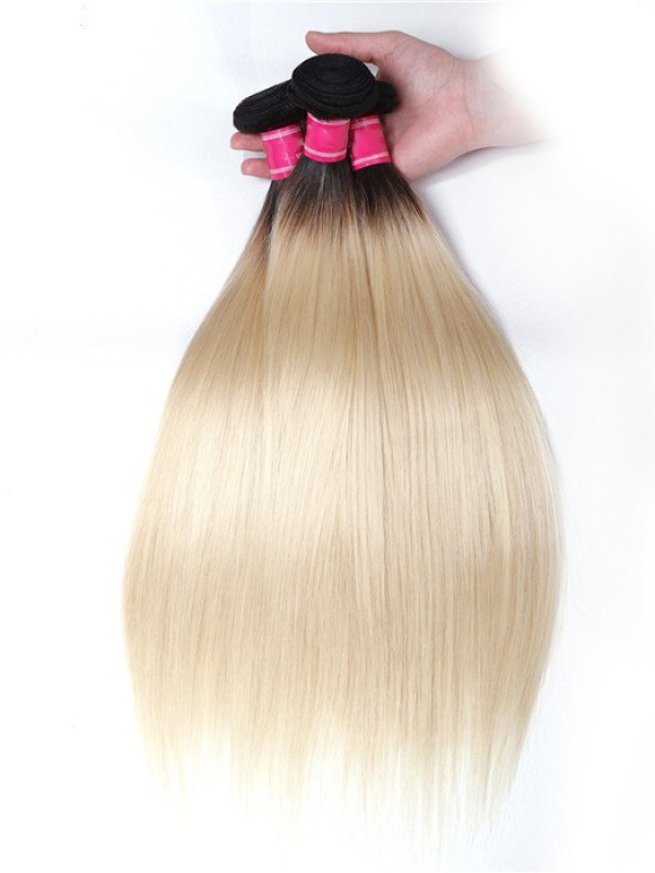 3 Bundles T1B/613 Colore Ombre Capelli 100% Capelli Umani Vergini