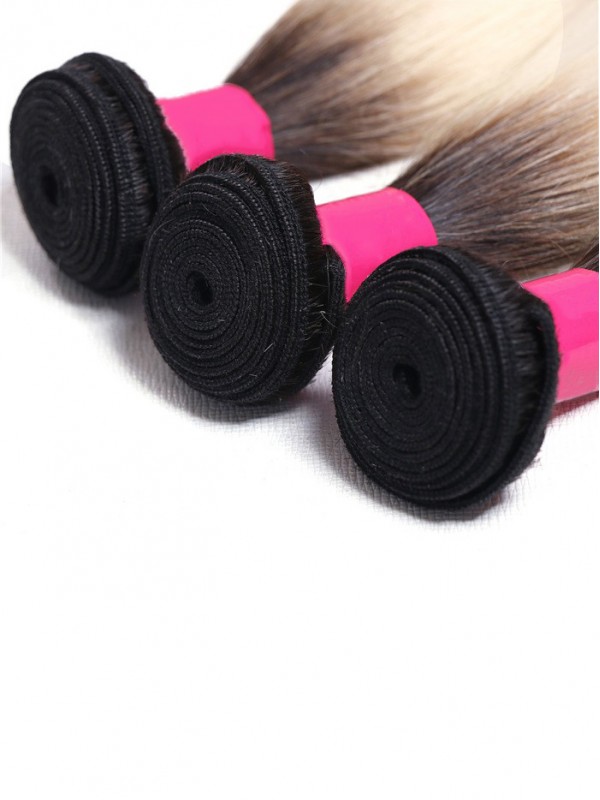3 Bundles T1B/613 Colore Ombre Capelli 100% Capelli Umani Vergini