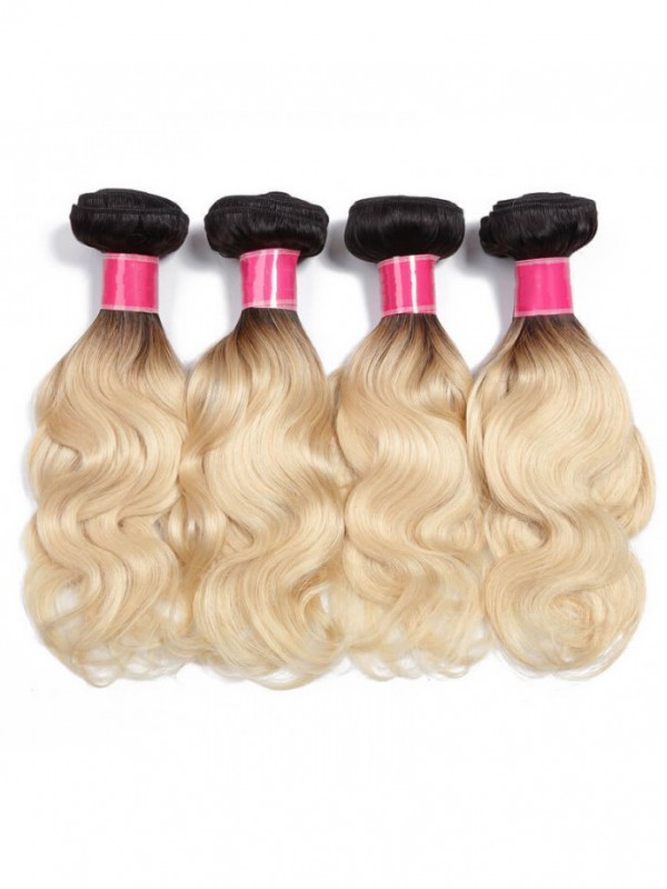 4 Bundles T1B/613 Ombre Capelli Biondi 100% Capelli Umani Vergini Tessuto Dei Capelli Dell'Onda
