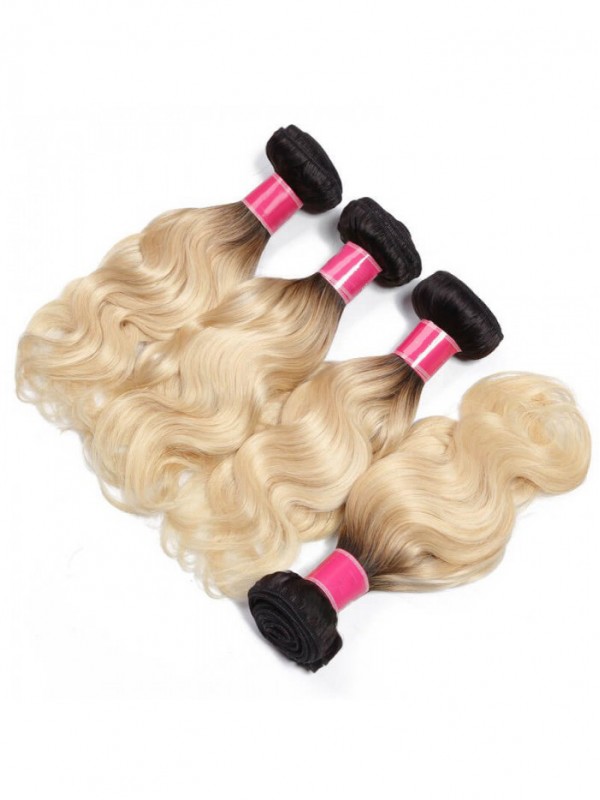 4 Bundles T1B/613 Ombre Capelli Biondi 100% Capelli Umani Vergini Tessuto Dei Capelli Dell'Onda