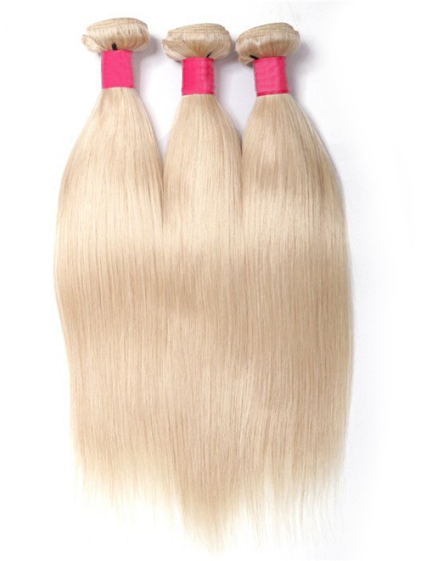 613 Fasci Di Estensione Dei Capelli Umani Vergini Biondi 16-24 Pollici 3Pcs Capelli Lisci