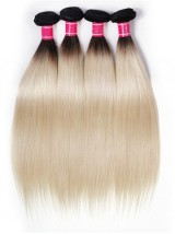1B/613 Capelli Umani Vergini Lisci Biondo Miele 4 Fasci Ombre