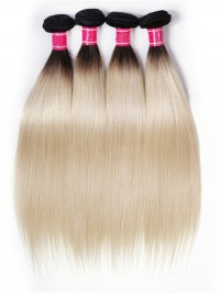1B/613 Capelli Umani Vergini Lisci Biondo Miele 4 Fasci Ombre