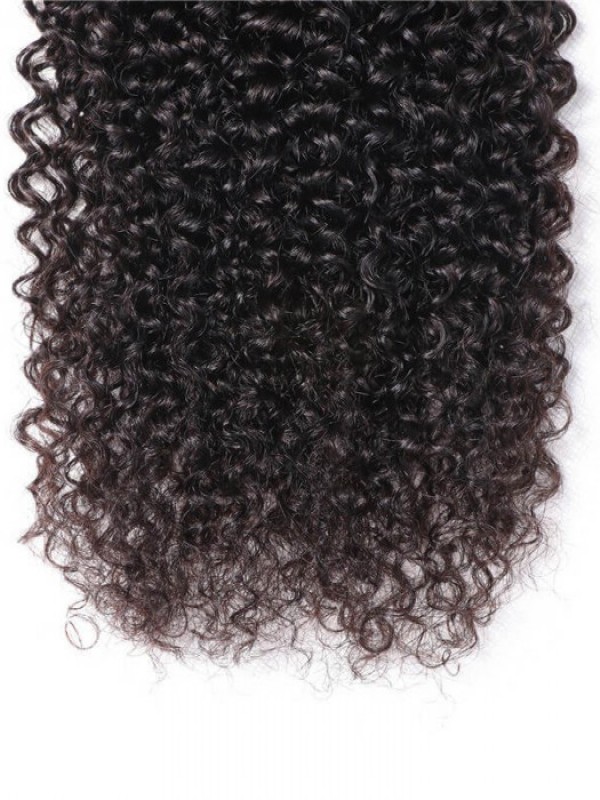 1 Fascio Di Capelli Ricci Crespi 100% Capelli Umani Vergini Non Trattati