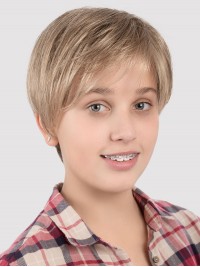 Parrucca Anteriore In Pizzo Pixie Bionda Per Bambini