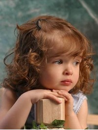 Parrucche Per Bambini Raffinate Ricci Ramati Con Pizzo Frontale