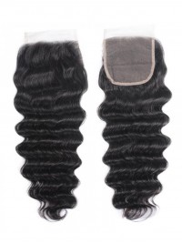 Chiusura In Pizzo Per Capelli Umani Con Onda Profonda In Vendita