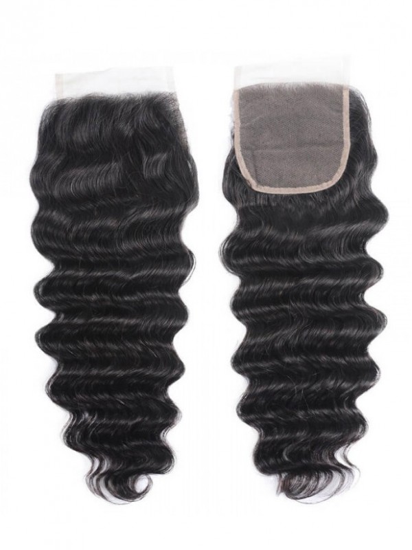 Chiusura In Pizzo Per Capelli Umani Con Onda Profonda In Vendita