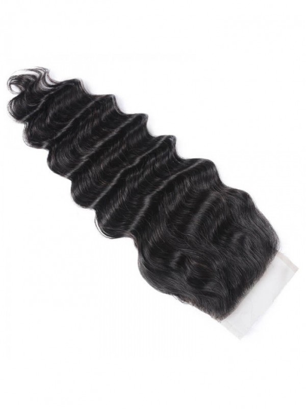 Chiusura In Pizzo Per Capelli Umani Con Onda Profonda In Vendita