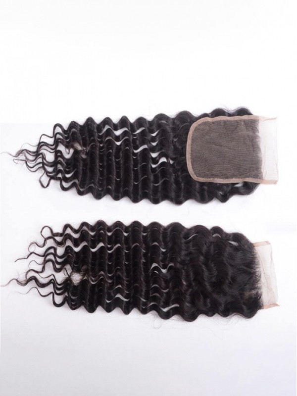 Chiusura Dei Capelli Vergini Parte Libera Chiusura In Pizzo Ad Onda Profonda