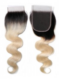 1B/613 Body Wave 4X4 Chiusura In Pizzo 100% Capelli Vergini
