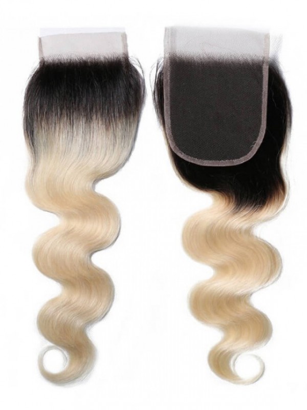 1B/613 Body Wave 4X4 Chiusura In Pizzo 100% Capelli Vergini