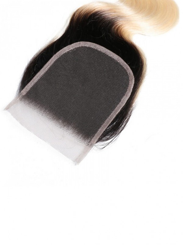 1B/613 Body Wave 4X4 Chiusura In Pizzo 100% Capelli Vergini