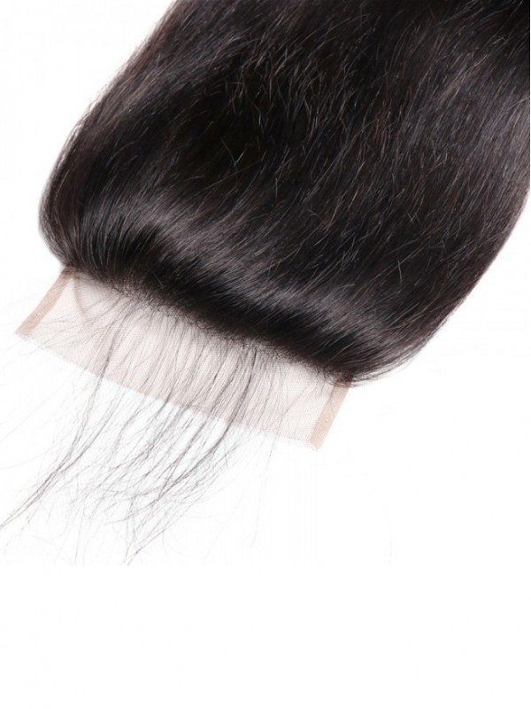 Capelli Vergini Lisci Di Colore Naturale 5X5 Chiusura In Pizzo Con Parte Libera Pre-Pizzicata Con I Capelli Del Bambino