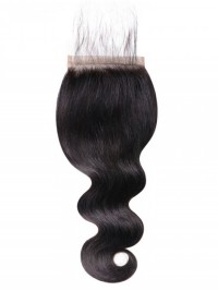 Body Wave Capelli 5X5 Chiusura Parte Libera Con Capelli Del Bambino Castano Medio Pizzo Svizzero