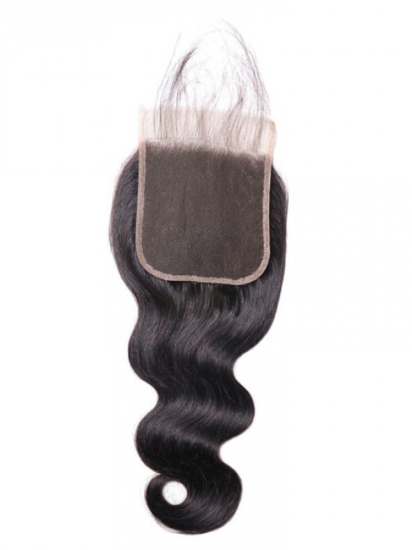 Body Wave Capelli 5X5 Chiusura Parte Libera Con Capelli Del Bambino Castano Medio Pizzo Svizzero