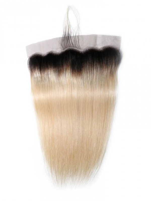 Capelli Vergini Ombre Colore 1B/613 13X4 Chiusura Frontale In Pizzo Capelli Umani Lisci