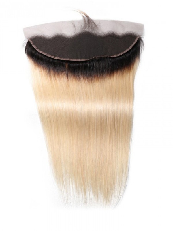 Capelli Vergini Ombre Colore 1B/613 13X4 Chiusura Frontale In Pizzo Capelli Umani Lisci