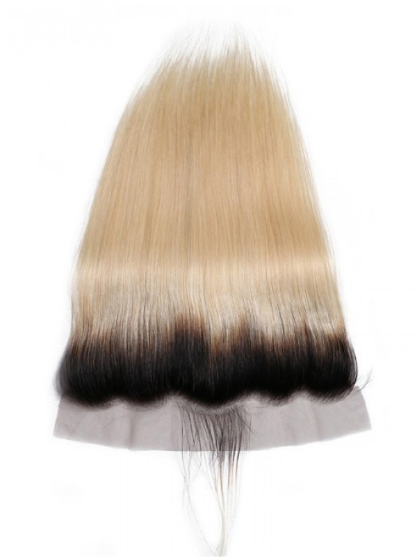 Capelli Vergini Ombre Colore 1B/613 13X4 Chiusura Frontale In Pizzo Capelli Umani Lisci