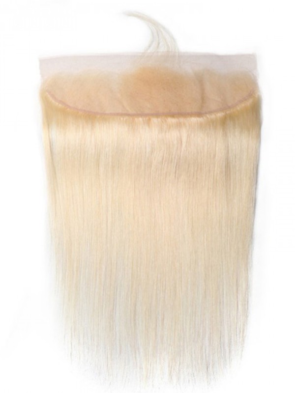 613 Capelli Biondi 14-18 Pollici Capelli Lisci 13*4 Chiusura Frontale In Pizzo Con Capelli Del Bambino