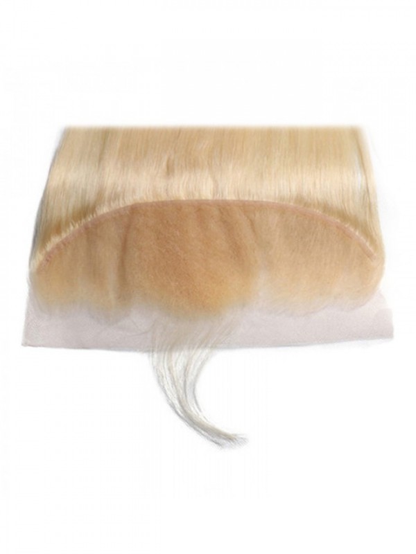 613 Capelli Biondi 14-18 Pollici Capelli Lisci 13*4 Chiusura Frontale In Pizzo Con Capelli Del Bambino