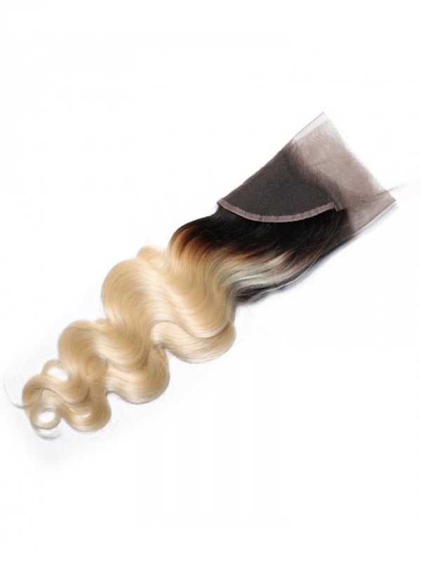 1B/613 Chiusura Frontale In Pizzo Body Wave Con Peli Del Bambino