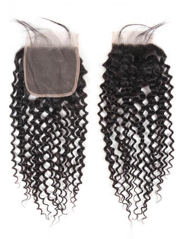 Capelli Vergini Malesi Ricci Crespi 4 * 4 Chiusura In Pizzo