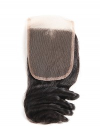Capelli Vergini Malesi Loose Wave 4 * 4 Chiusura In Pizzo