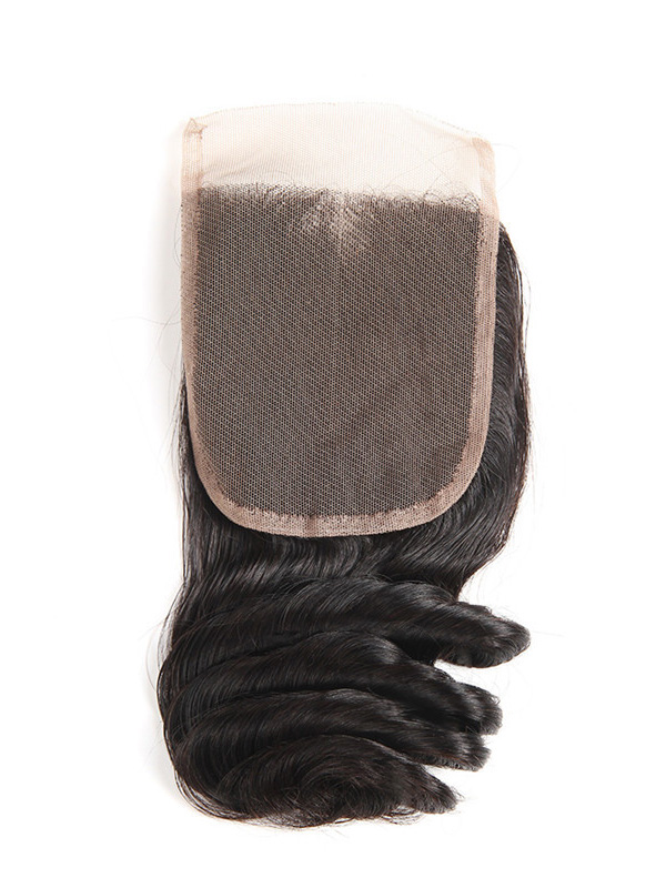 Capelli Vergini Malesi Loose Wave 4 * 4 Chiusura In Pizzo