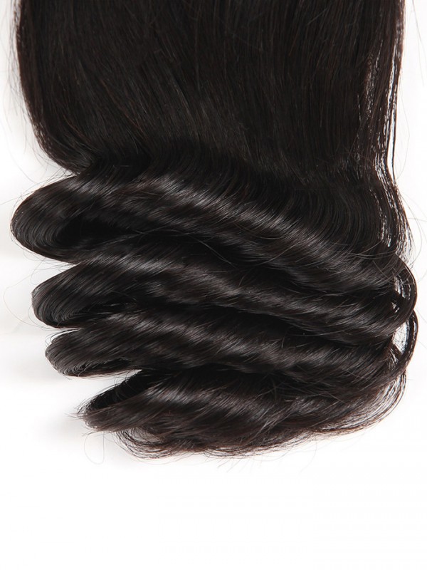 Capelli Vergini Malesi Loose Wave 4 * 4 Chiusura In Pizzo
