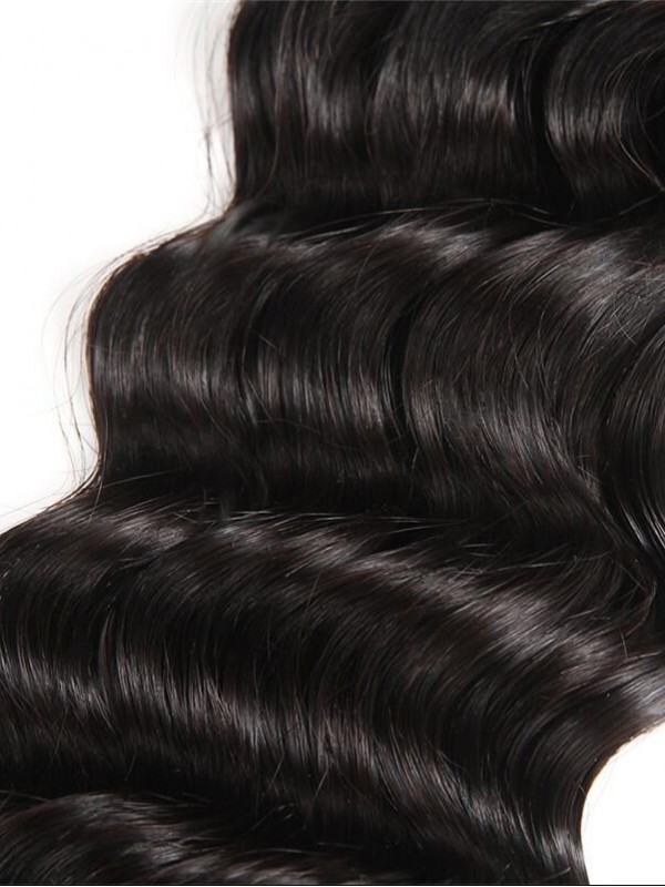 Capelli Peruviani Sciolti A Onda Profonda 4 * 4 Chiusura In Pizzo