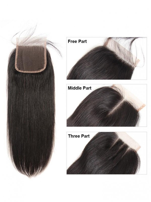 Capelli Lisci Brasiliani 4X4 Chiusura In Pizzo 1Pz