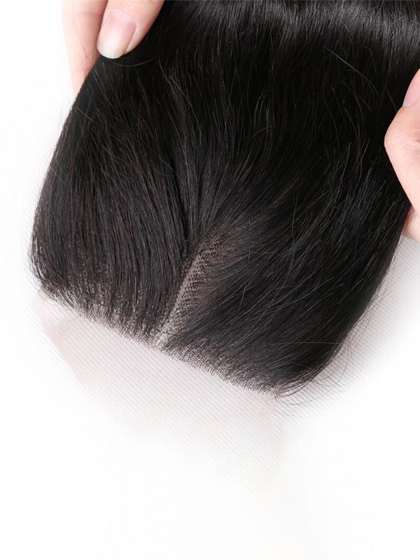 Capelli Lisci Brasiliani 4X4 Chiusura In Pizzo 1Pz